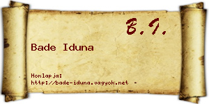 Bade Iduna névjegykártya